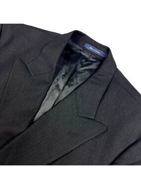 Chaps Ralph Lauren Men’s Wool Double-Breasted Blazer Jacket Black • 42R